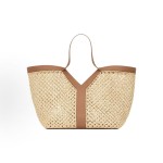 SAINT LAURENT YSL Y logo Bronze hardware basket, Tote bag, shopping bag, handbag women\'s style beige